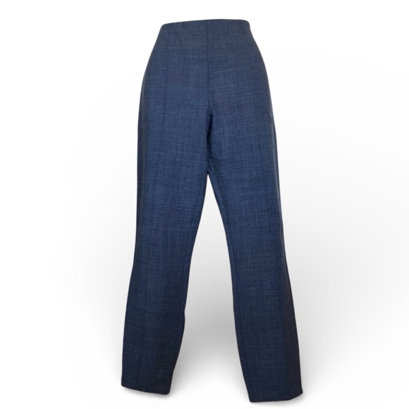THE ROW cropped pants denim look stretch flat front bias cut back. 6